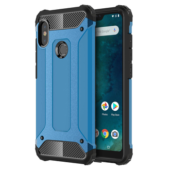 Microsonic Xiaomi Redmi Note 6 Pro Kılıf Rugged Armor Mavi