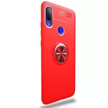 Microsonic Xiaomi Redmi Note 7 Kılıf Kickstand Ring Holder Kırmızı