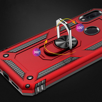 Microsonic Xiaomi Redmi Note 7 Kılıf Military Ring Holder Siyah