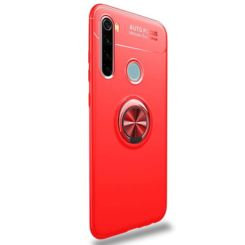 Microsonic Xiaomi Redmi Note 8 Kılıf Kickstand Ring Holder Kırmızı
