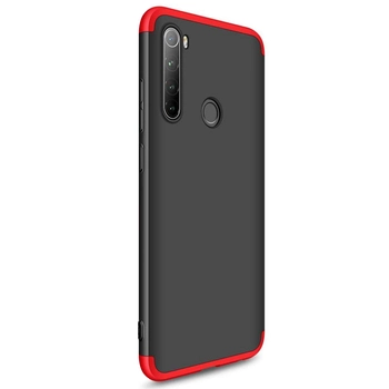 Microsonic Xiaomi Redmi Note 8 Kılıf Double Dip 360 Protective Siyah Kırmızı