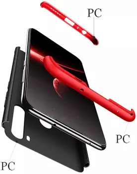 Microsonic Xiaomi Redmi Note 8 Kılıf Double Dip 360 Protective Siyah Kırmızı