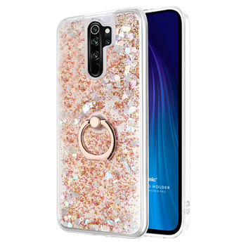 Microsonic Xiaomi Redmi Note 8 Pro Kılıf Glitter Liquid Holder Gold Microsonic Xiaomi Redmi Note 8 Pro Kılıf Glitter Liquid Holder Gold