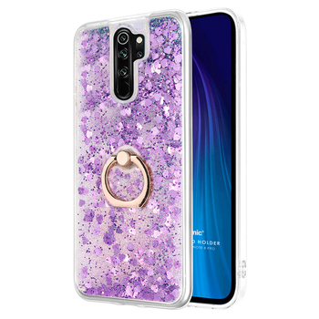 Microsonic Xiaomi Redmi Note 8 Pro Kılıf Glitter Liquid Holder Mor Microsonic Xiaomi Redmi Note 8 Pro Kılıf Glitter Liquid Holder Mor