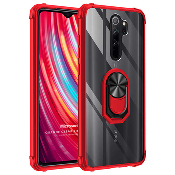 Microsonic Xiaomi Redmi Note 8 Pro Kılıf Grande Clear Ring Holder Kırmızı Microsonic Xiaomi Redmi Note 8 Pro Kılıf Grande Clear Ring Holder Kırmızı