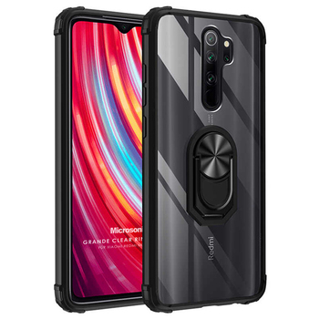 Microsonic Xiaomi Redmi Note 8 Pro Kılıf Grande Clear Ring Holder Siyah