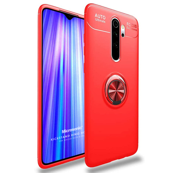 Microsonic Xiaomi Redmi Note 8 Pro Kılıf Kickstand Ring Holder Kırmızı Microsonic Xiaomi Redmi Note 8 Pro Kılıf Kickstand Ring Holder Kırmızı