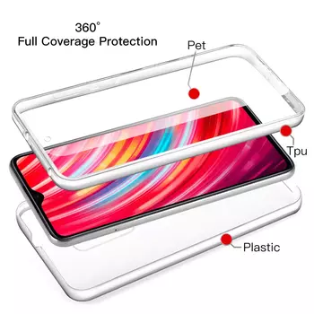 Microsonic Xiaomi Redmi Note 8 Pro Kılıf 6 tarafı tam full koruma 360 Clear Soft Şeffaf