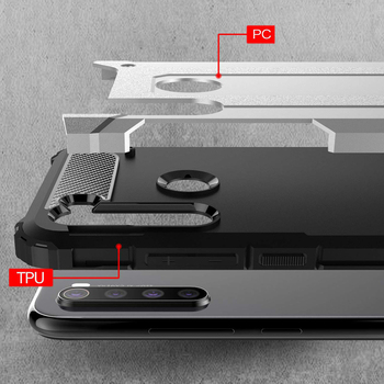 Microsonic Xiaomi Redmi Note 8 Kılıf Rugged Armor Gümüş