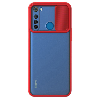 Microsonic Xiaomi Redmi Note 8 Kılıf Slide Camera Lens Protection Kırmızı