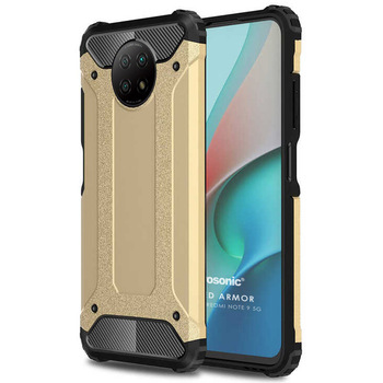 Microsonic Xiaomi Redmi Note 9 5G Kılıf Rugged Armor Gold Microsonic Xiaomi Redmi Note 9 5G Kılıf Rugged Armor Gold