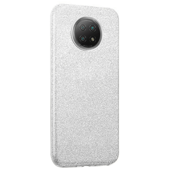 Microsonic Xiaomi Redmi Note 9 5G Kılıf Sparkle Shiny Gümüş