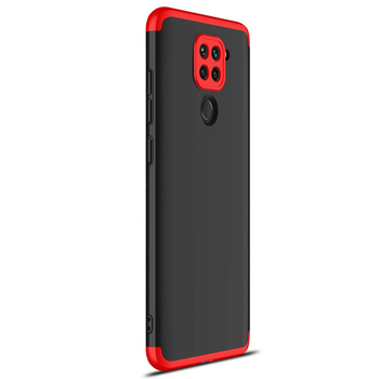 Microsonic Xiaomi Redmi Note 9 Kılıf Double Dip 360 Protective AYS Siyah Kırmızı
