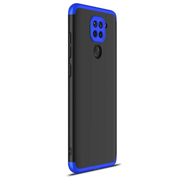 Microsonic Xiaomi Redmi Note 9 Kılıf Double Dip 360 Protective AYS Siyah Mavi