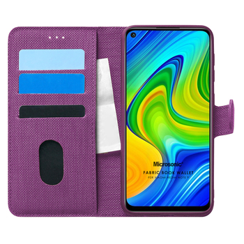 Microsonic Xiaomi Redmi Note 9 Kılıf Fabric Book Wallet Mor Microsonic Xiaomi Redmi Note 9 Kılıf Fabric Book Wallet Mor