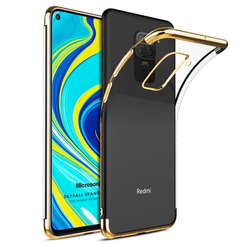 Microsonic Xiaomi Redmi Note 9 Kılıf Skyfall Transparent Clear Gold