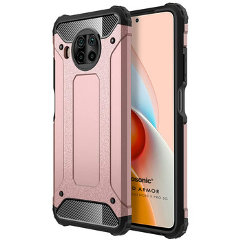 Microsonic Xiaomi Redmi Note 9 Pro 5G Kılıf Rugged Armor Rose Gold