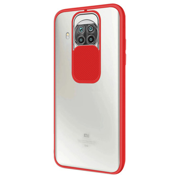 Microsonic Xiaomi Redmi Note 9 Pro 5G Kılıf Slide Camera Lens Protection Kırmızı