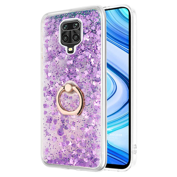 Microsonic Xiaomi Redmi Note 9 Pro Kılıf Glitter Liquid Holder Mor