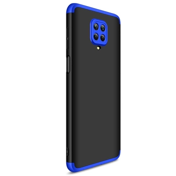 Microsonic Xiaomi Redmi Note 9 Pro Max Kılıf Double Dip 360 Protective Siyah Mavi