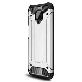 Microsonic Xiaomi Redmi Note 9 Pro Max Kılıf Rugged Armor Gümüş