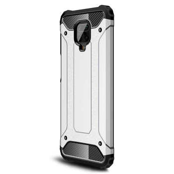 Microsonic Xiaomi Redmi Note 9 Pro Kılıf Rugged Armor Gümüş