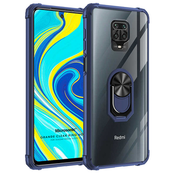 Microsonic Xiaomi Redmi Note 9S Kılıf Grande Clear Ring Holder Lacivert Microsonic Xiaomi Redmi Note 9S Kılıf Grande Clear Ring Holder Lacivert