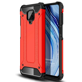 Microsonic Xiaomi Redmi Note 9S Kılıf Rugged Armor Kırmızı