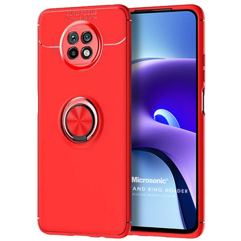 Microsonic Xiaomi Redmi Note 9T Kılıf Kickstand Ring Holder Kırmızı Microsonic Xiaomi Redmi Note 9T Kılıf Kickstand Ring Holder Kırmızı