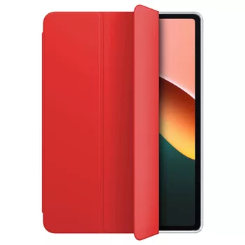 Microsonic Xiaomi Redmi Pad SE Kılıf Slim Translucent Back Smart Cover Kırmızı