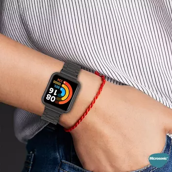 Microsonic Xiaomi Redmi Watch 2 Lite Metal Stainless Steel Kordon Siyah