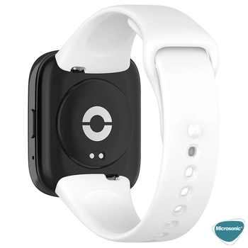 Microsonic Xiaomi Redmi Watch 3 Lite Kordon, Silicone Sport Band Beyaz