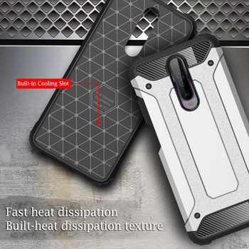 Microsonic Xiaomi Redmi K30 Kılıf Rugged Armor Gümüş